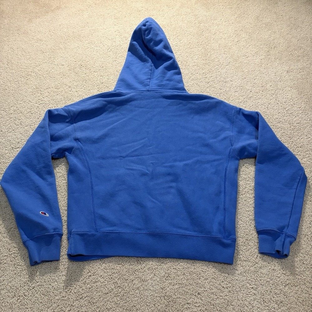 Champion Reverse Weave Pullover Hoodie Adult Size Medium Blue Sweatshirt - Picture 6 of 8